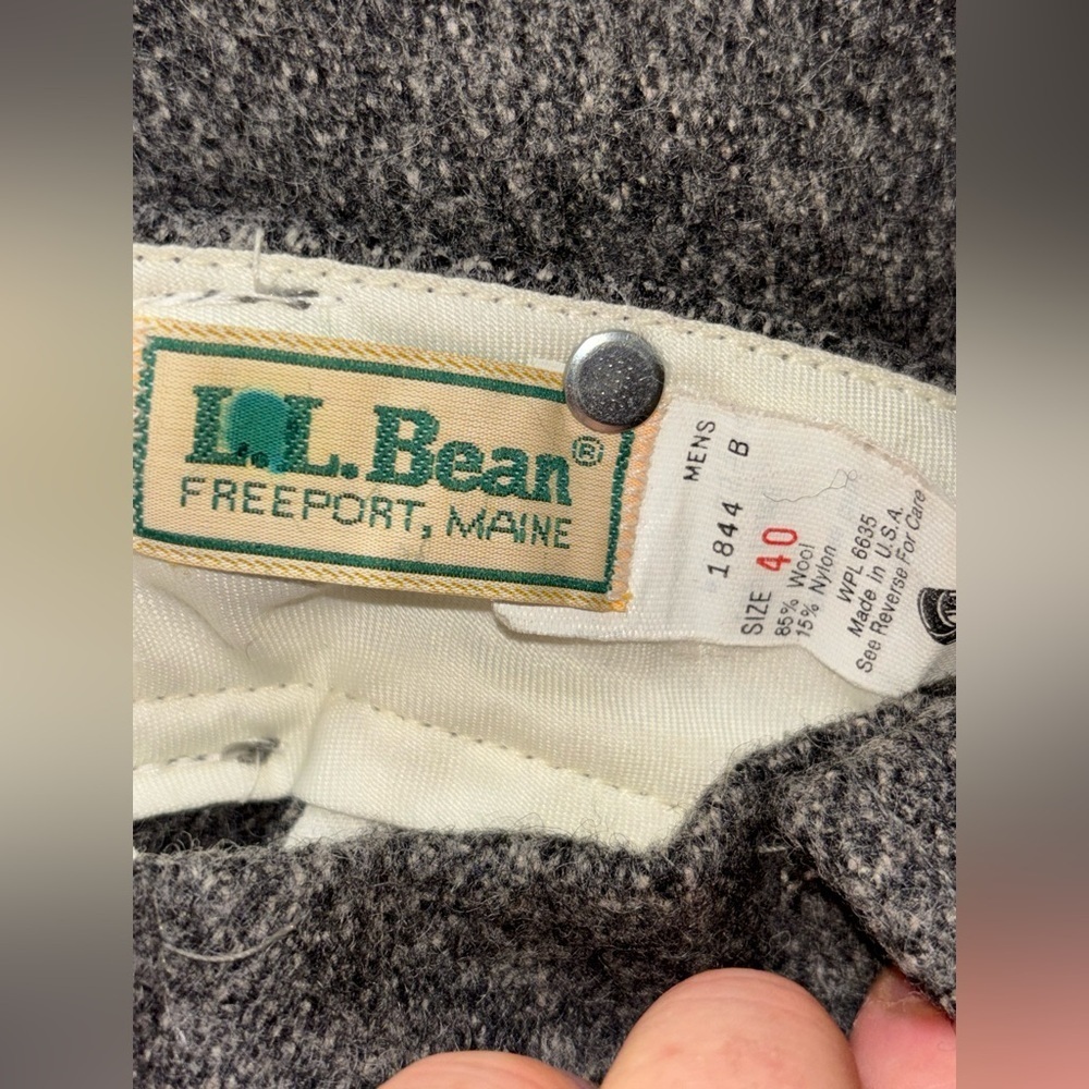 Vintage LL Bean Thick Wool Hunting Trousers Pants Mens 40x28 Gray USA​​​ - Picture 4 of 7